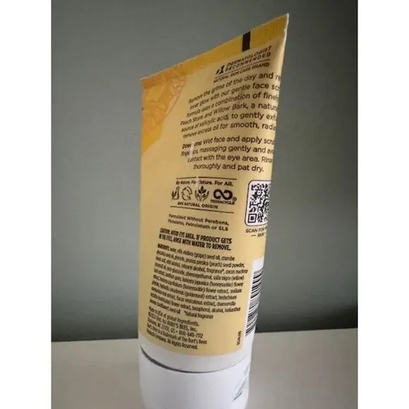 Burt's Bees Deep Cleansing Pore Scrub Peach & Willow Bark 4 oz- New - Picture 3 of 4
